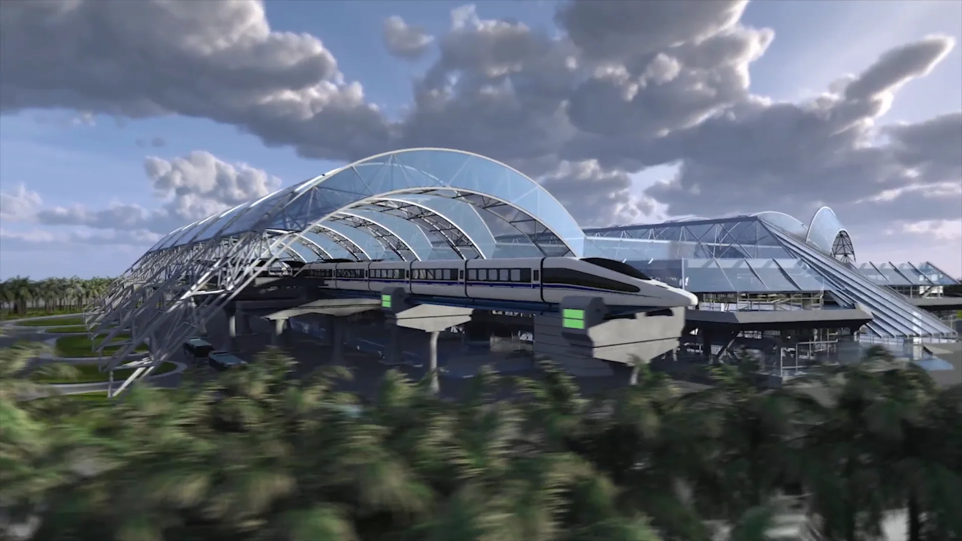 Concept rendering of an ETran vehicle approaching a station